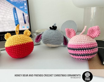 Honey Bear and Friends Crochet Christmas Ornaments