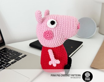 Padrão de crochê de porco rosa
