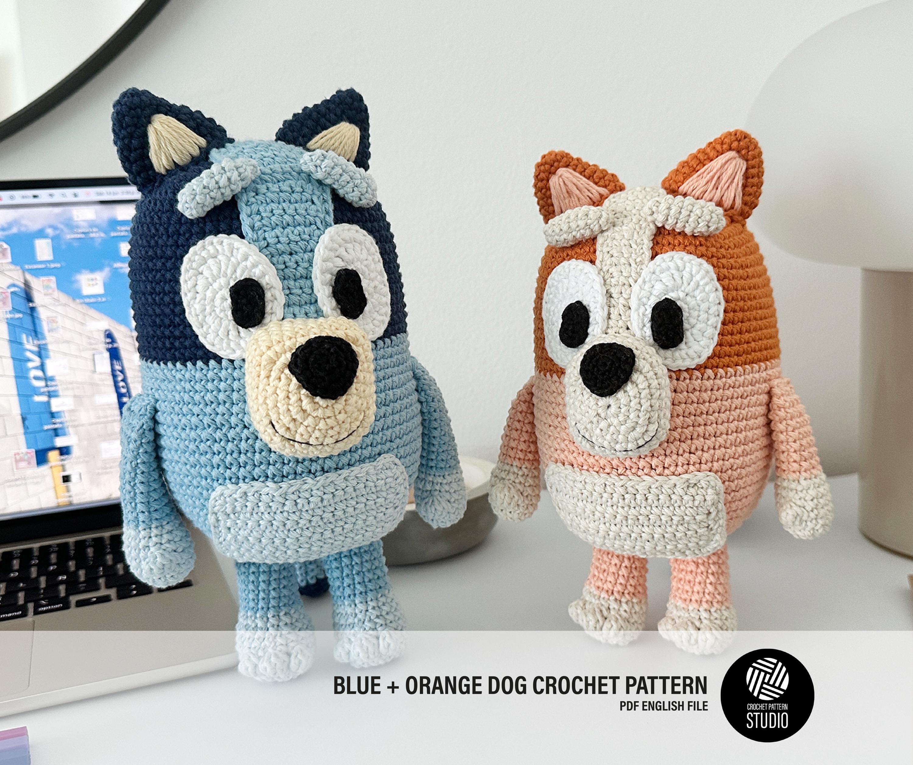 Blue and Orange Dog Amigurumi Pattern