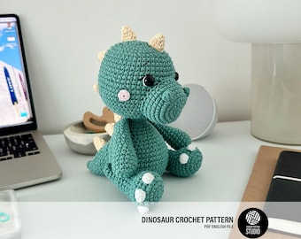 Dinosaur Amigurumi Crochet Pattern PDF – Dinosaur Soft Toy, Stuffed Animal Tutorial