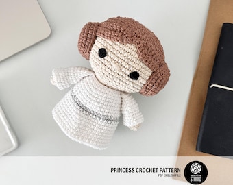 Space Princess Inspired Amigurumi Crochet Pattern PDF – Cartoon Doll, Stuffed Toy Tutorial