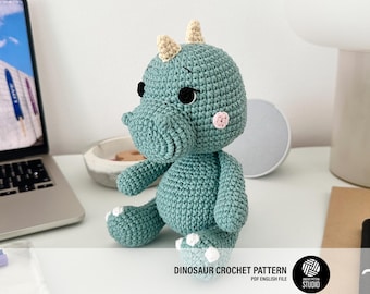 Dinosaur Amigurumi Crochet Pattern PDF – Dinosaur Soft Toy, Stuffed Animal Tutorial