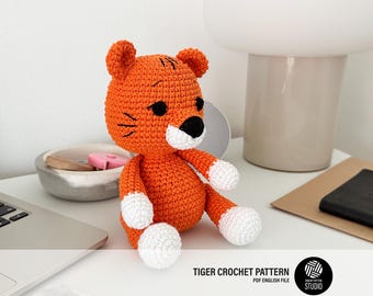 Tiger Amigurumi Crochet Pattern PDF – Tiger Soft Toy, Stuffed Animal Tutorial
