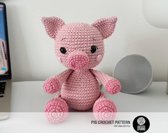 Pig Amigurumi Crochet Pattern PDF – Pig Soft Toy, Stuffed Animal Tutorial