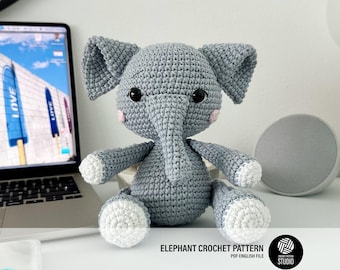 Elephant Amigurumi Crochet Pattern PDF – Elephant Soft Toy, Stuffed Animal Tutorial