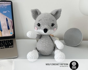 Wolf Amigurumi Crochet Pattern PDF – Wolf Soft Toy, Stuffed Animal Tutorial