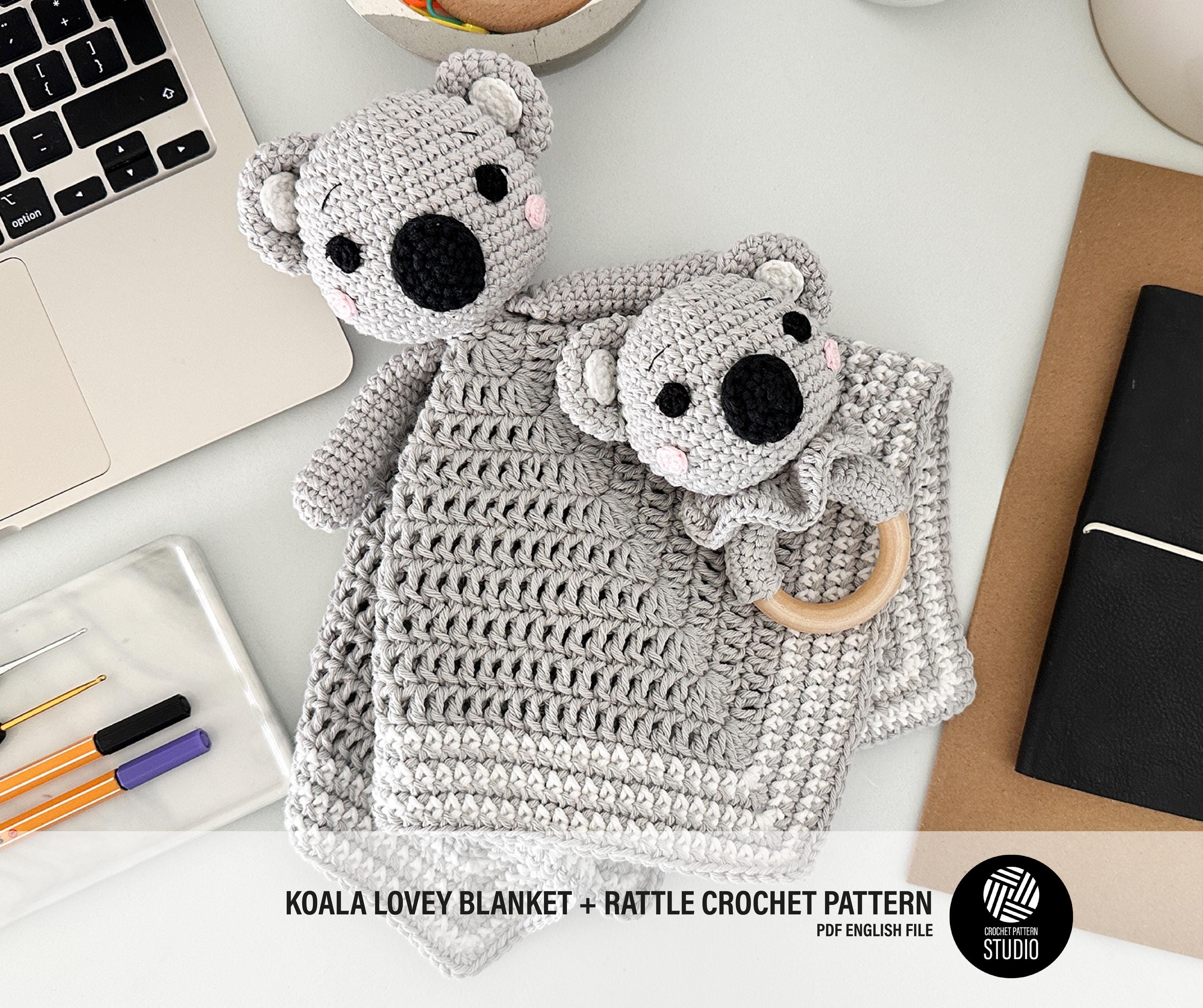 40 Koala Crochet Patterns for Amigurumi, Hats, Loveys, and Nursery Decor 15 Koala Baby Lovey Blanket & Rattle