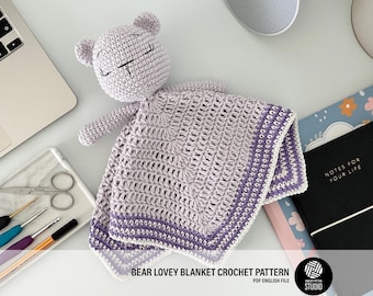 Bear lovey blanket crochet pattern