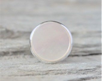 12mm Ivory Mother Of Pearl Tie Pin, Wedding Pin, Groomsman Gift, 30th Pearl Wedding Anniversary, Gift For Him, June Birthstone