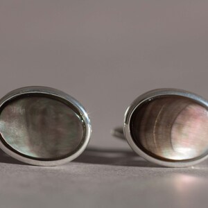 18x13mm Black Shell Cuff Links image 2