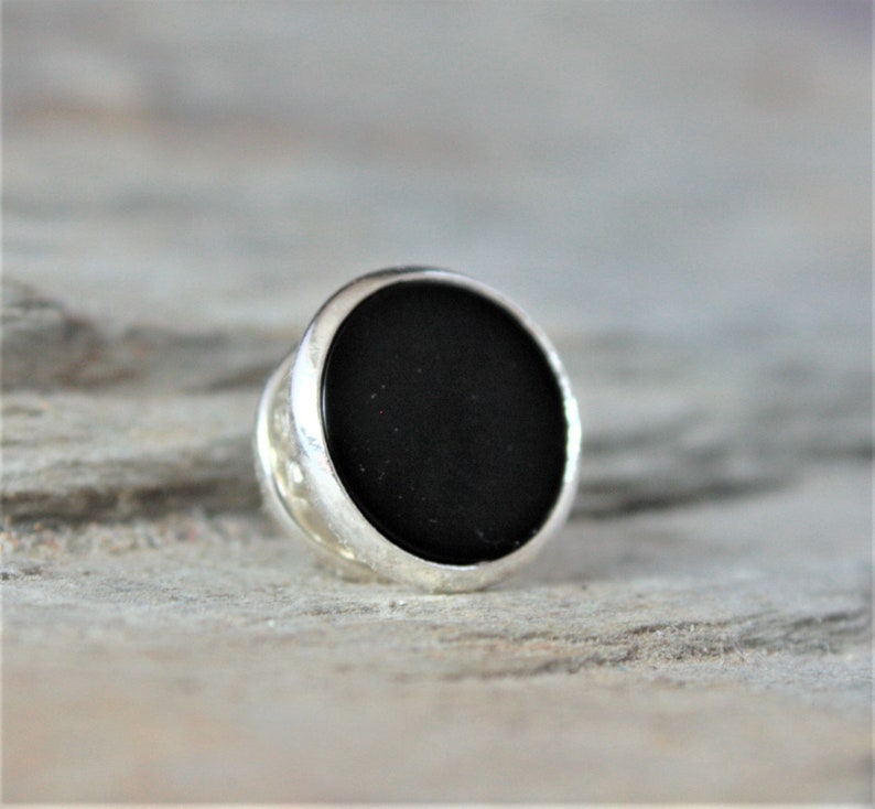 12mm Black Onyx Cuff Links, Black Gemstone, Minimalist Cufflinks, Suit Accessory, Gift For Him, Wedding Cuff Links, Groomsman Gift image 7