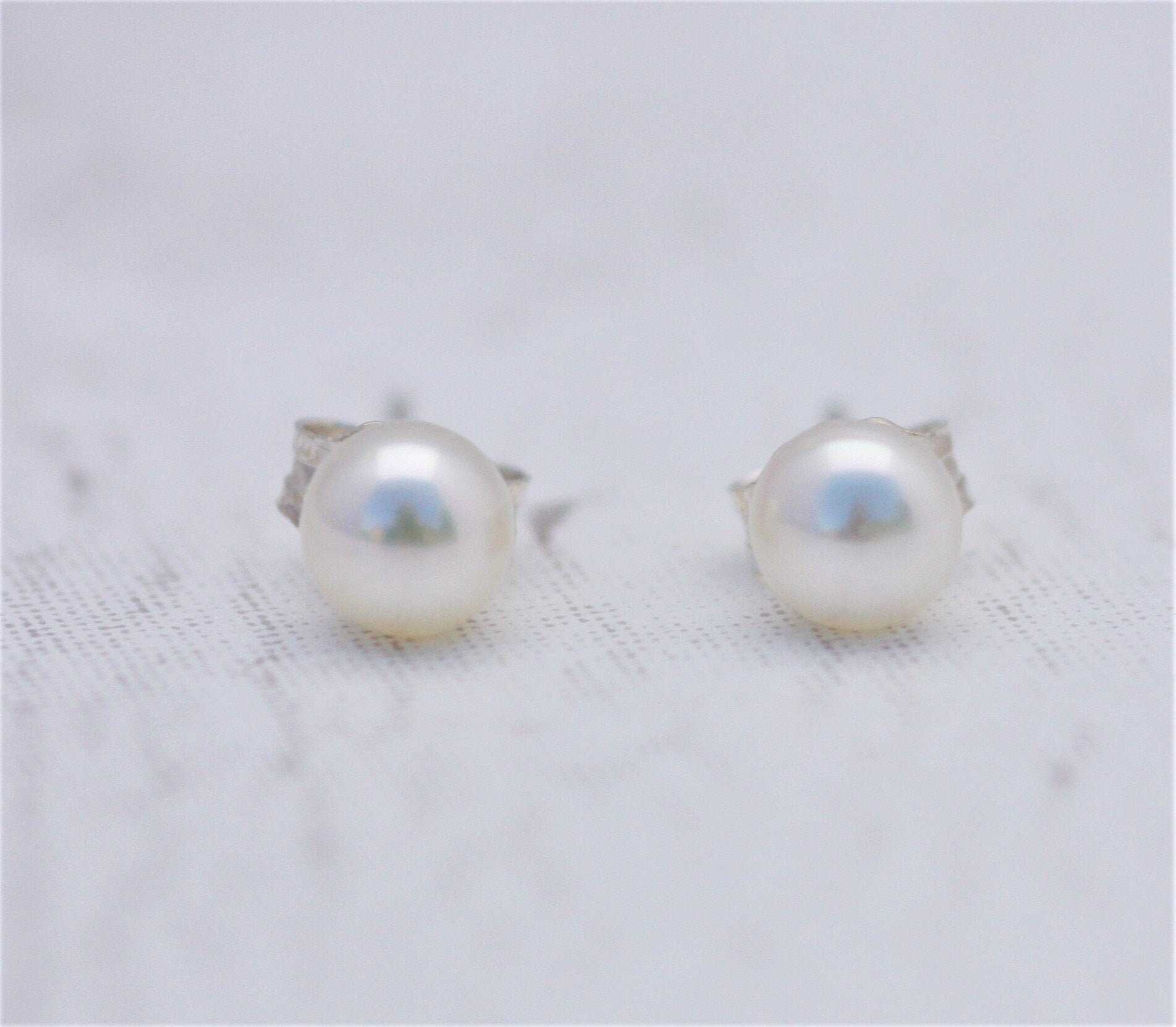 Pearl Bridal Earrings Pearl Stud Earrings Bridesmaid Gifts Pearl Studs Freshwater Pearl Earrings Silver Pearl Earrings June Birthstone
