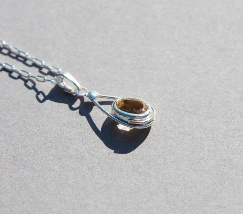November birthstone necklace. Citrine birthstone pendant