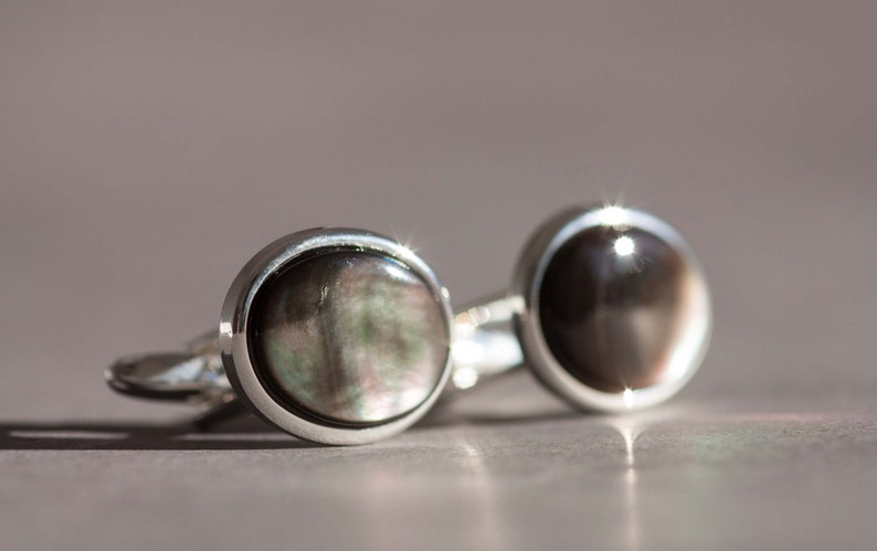 18x13mm Black Shell Cuff Links image 4