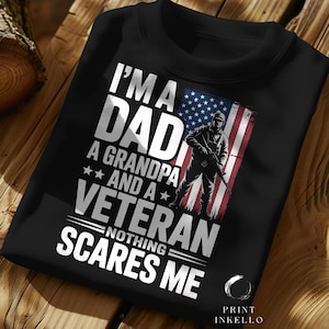 Dad Grandpa Veteran PNG: Patriotic USA Flag Design (Digital Download)