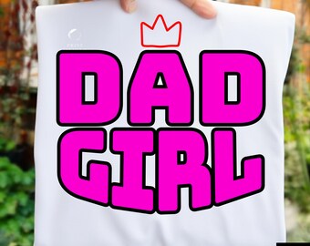 Pai de menina PNG: Design de sublimação para o Dia dos Pais (download digital)