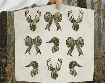 Hunting Season PNG Design Preppy Deer Duck hunting wife Camo Coquette Bow (Digital Download)