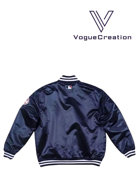 NY Yankees Vintage 90s Athletic Blue Satin Bomber Style Varsity