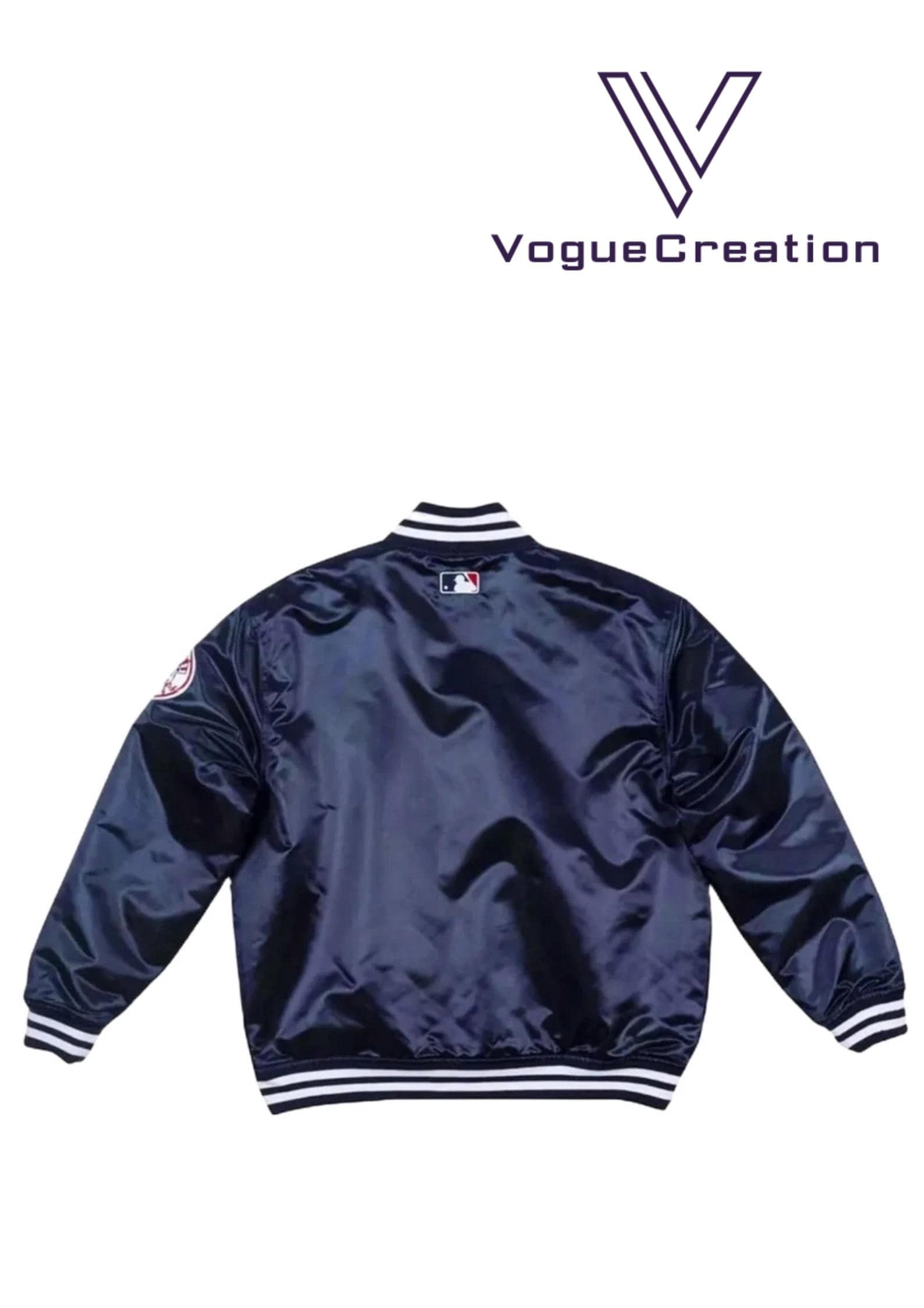 NY Yankees Vintage 90s Athletic Blue Satin Bomber Style Varsity