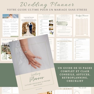 Printable digital wedding guide, French wedding planner, wedding planner, French wedding organization, wedding planning