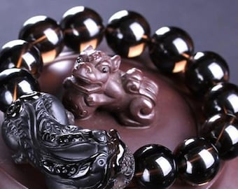 Black Agate Pixiu Bracelet: Feng Shui Wealth Talisman