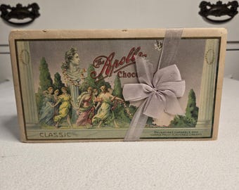 Antique Apollo Candy Box: 1920s Illustrated Cardboard Keepsake
