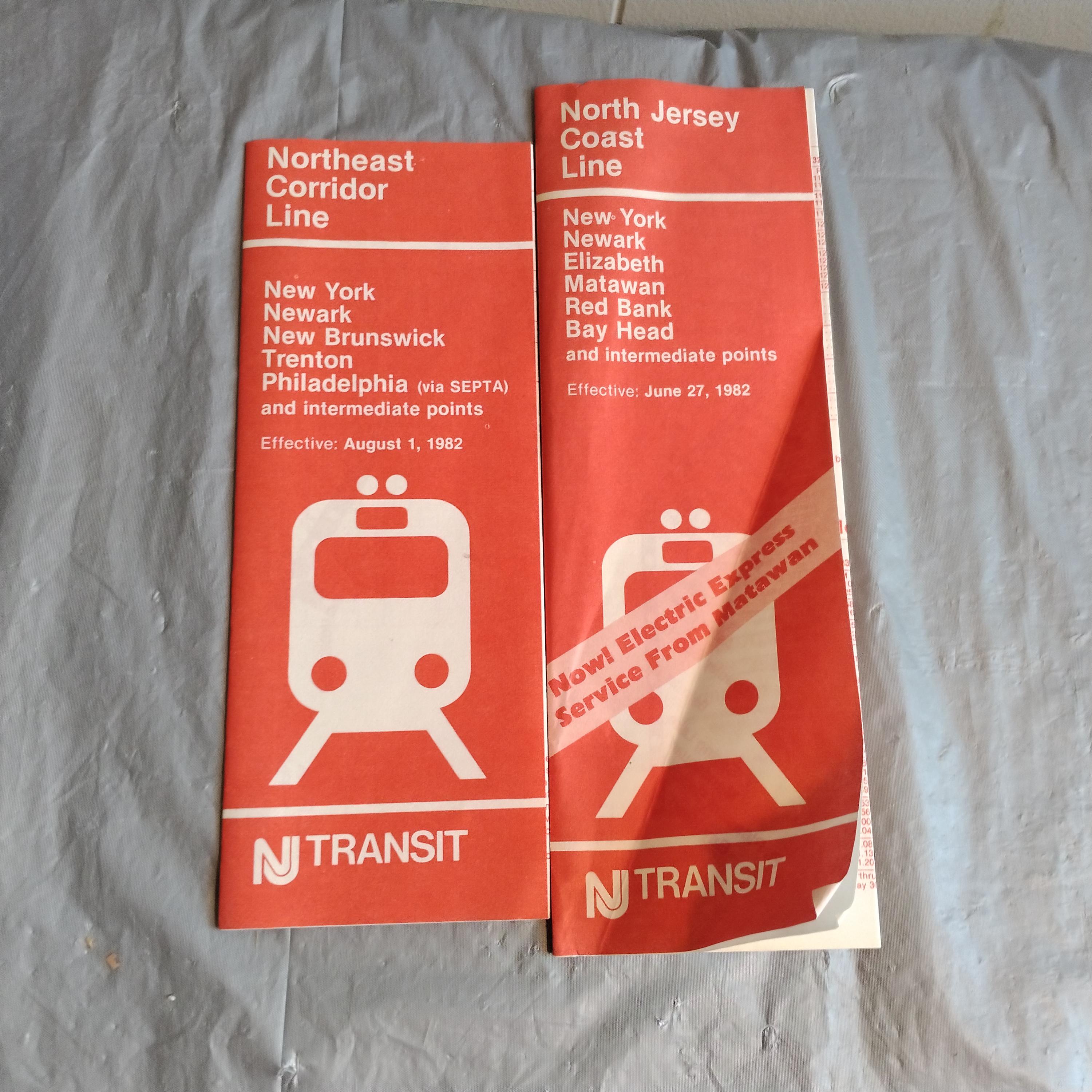 2 1980s NJ Transit Railroad Public Timetables, Look & Read Description