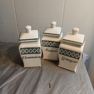 3 Vintage Germany Spice Jars, Read Description