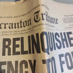 Scaton Paper 1974 Scranton Newspapers, Nixon Ford Covers, Look & Read Description - Etsy