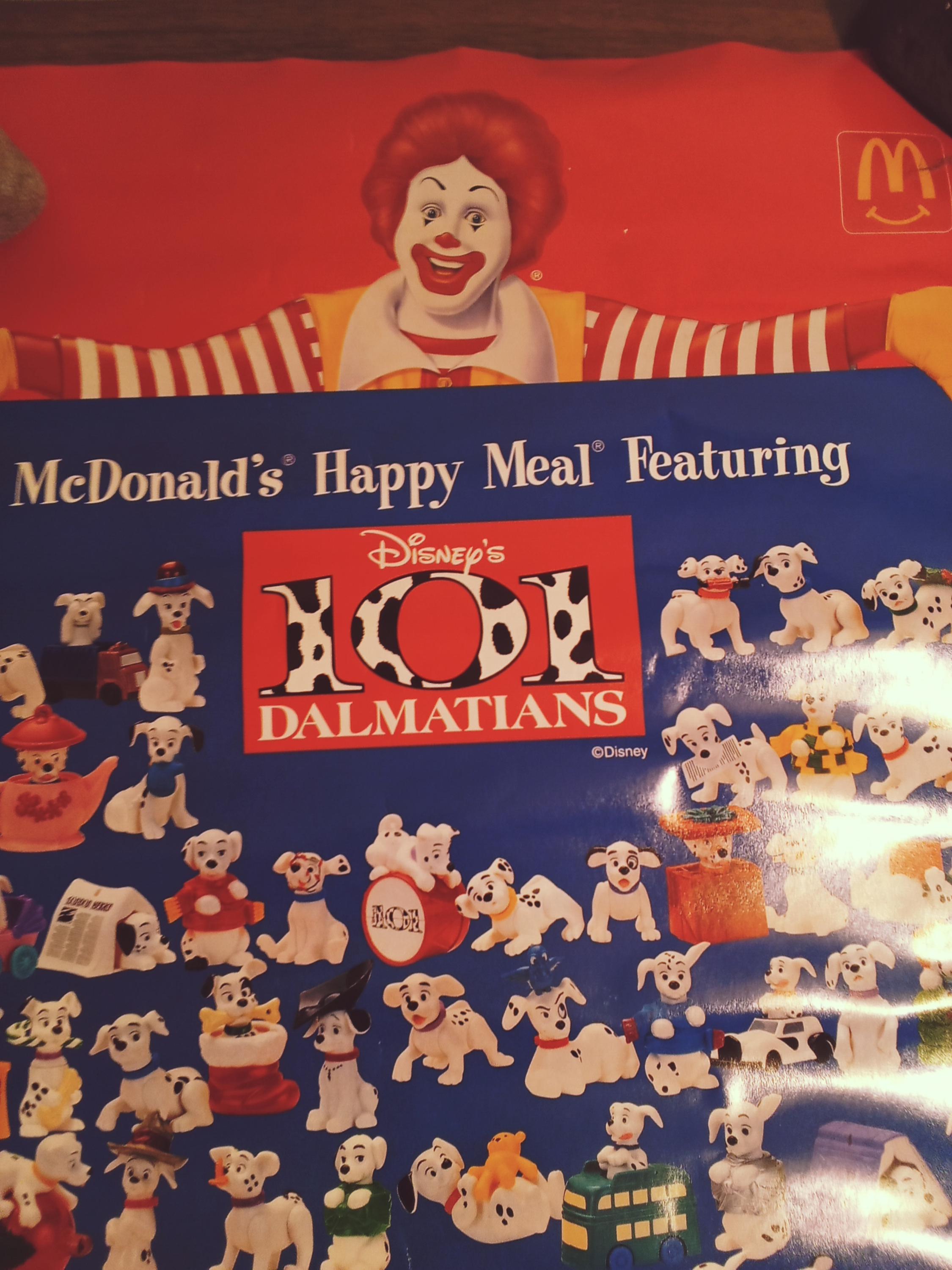 14x22インチ 両面 1990年代 マクドナルド 101匹わんちゃん ポスター