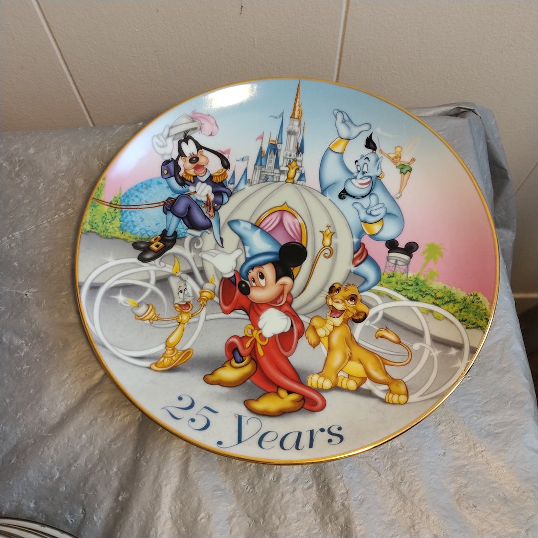 1990s Vintage Disney Plate, 25 Year Walt Disney World Etsy