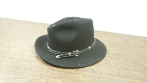 Black Flex Felt Wool Cowboy Hat USA Medium - image 1