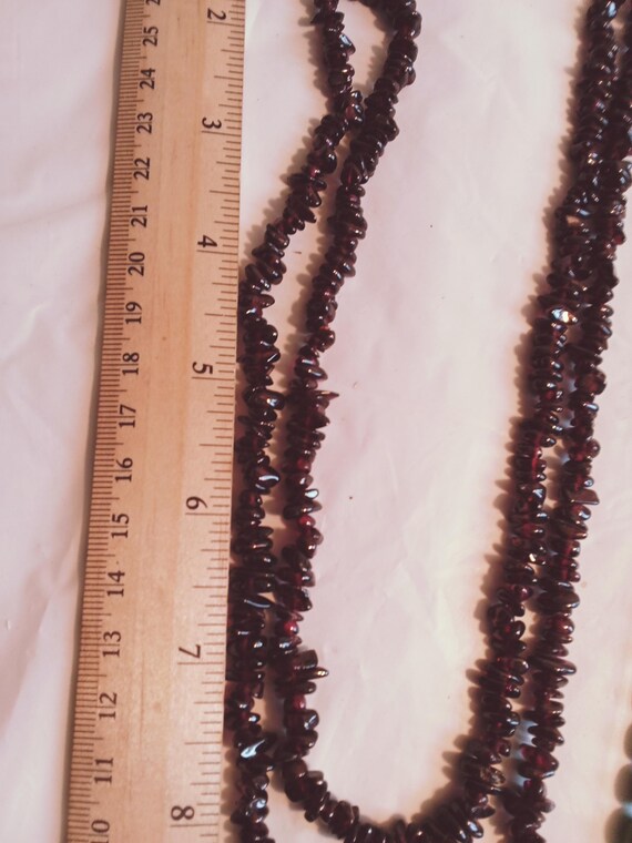 4pc Green Stone, Ruby Red / Cranberry Color Stone… - image 3