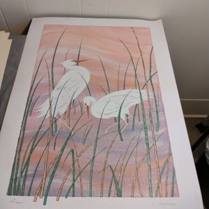 19.75x27.5&quot; Aizour by L Morrisonn Art Print, Egret Stork Print