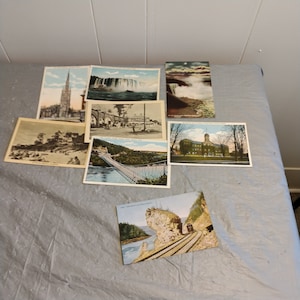 Lot 8 cartes postales anciennes du Canada, cartes postales non circulées, Niagara Falls Crystal Beach