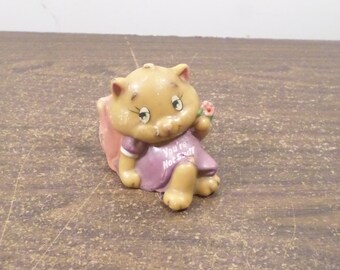 Vintage Russ Berrie CAT Candle, You're Hot Stuff, Hand Painted Candle