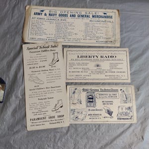 Antike Vintage Werbekarten, Komet Kristalle, Armee & Navy General, Liberty Radio, Kinderschuhe, lesen Beschreibung