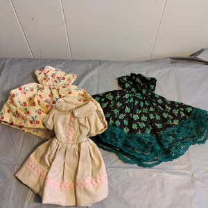 3 Vintage Doll Dresses, Irish Clover Dress