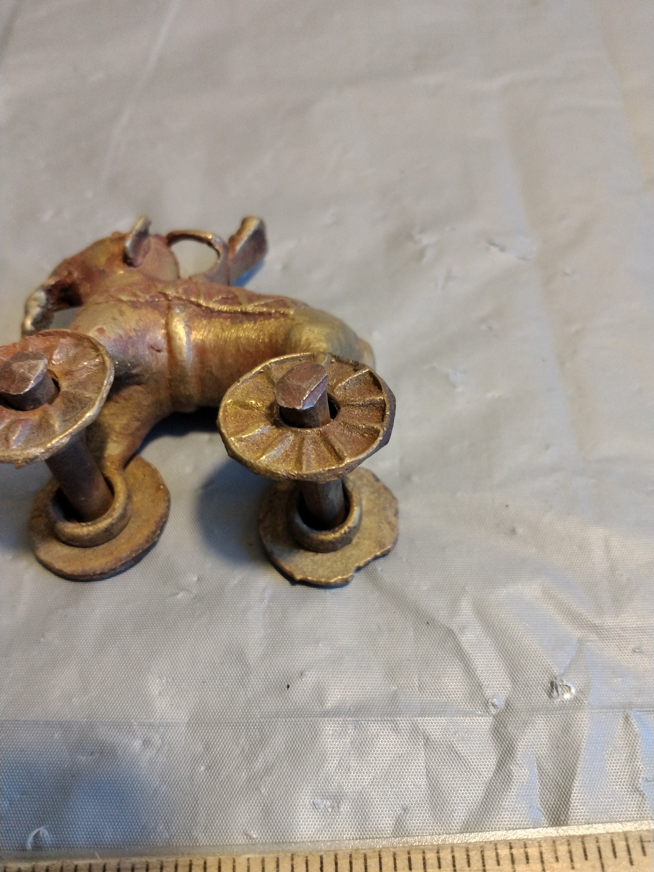 ヴィンテージ真鍮寺院玩具、象に乗るチベットの真鍮像 - Etsy 日本