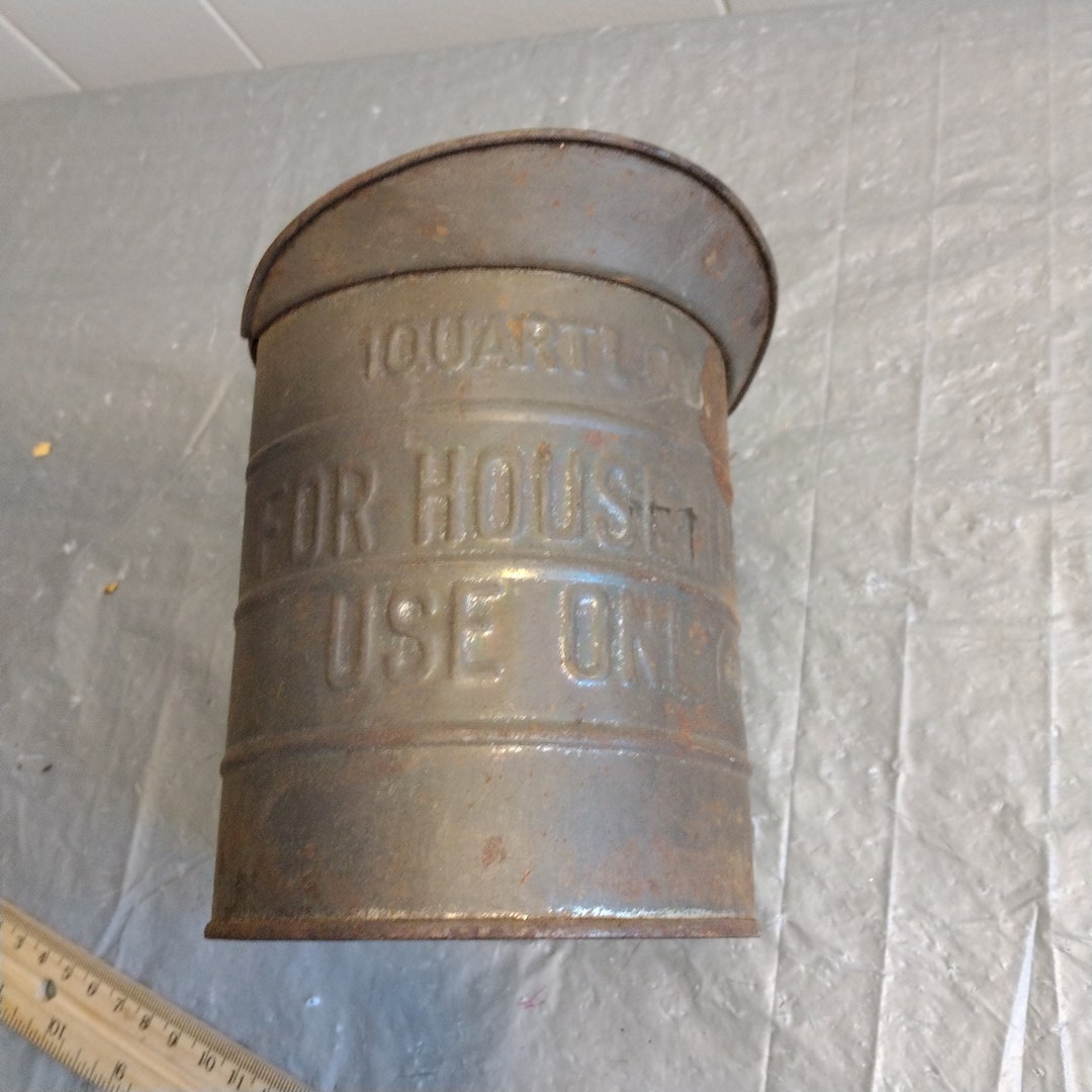 Vintage 1 Qt Rustic Tin Pail Bucket Pitcher Etsy