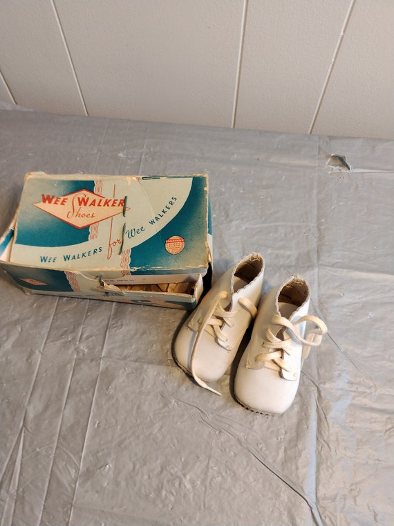 Vintage Wee Walker Baby Shoes in box, Infant Shoes