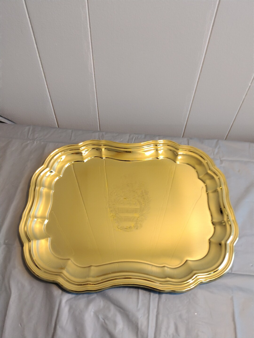 Vintage Baldwin Gold Metal Tray Decorative Tray Serving Etsy