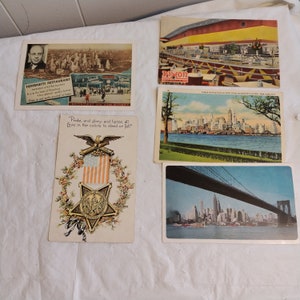 Lot de cartes postales vintage des années 40 à New York, carte postale militaire