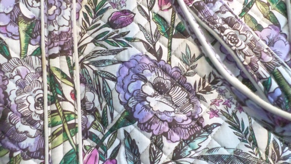 NOS 2pc Vera Bradley Purple Floral Tote & Clutch, Diaper Bag Tote
