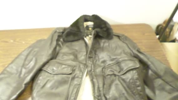 Vintage Cooper Leather Bomber Jacket 42, Mens Bro… - image 1