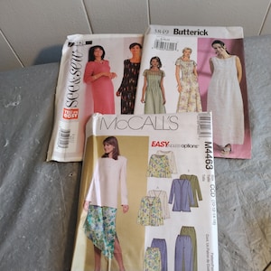 3 Uncut McCalls Pattern M4463 3849 Butterick 3849 3628 Size 8 - 16
