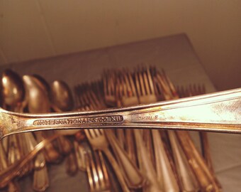 48pc International Silver Co XII Triple Plate Silverware Dinner