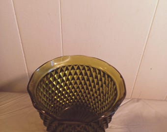 Vintage Green Glass Ice Bucket