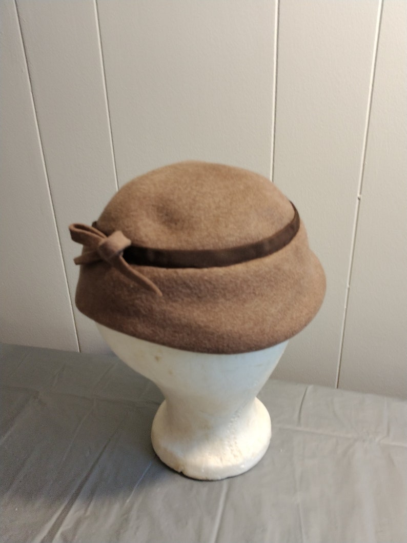 Vintage Glenover Brown Wool Womans Hat, Church Hat image 4