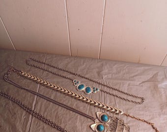 ヴィンテージ メアリーピンブローチ 3個、イニシャル M ネックレス